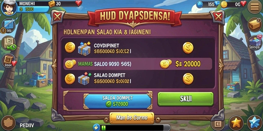 Tampilan antarmuka permainan COO77 yang menarik.