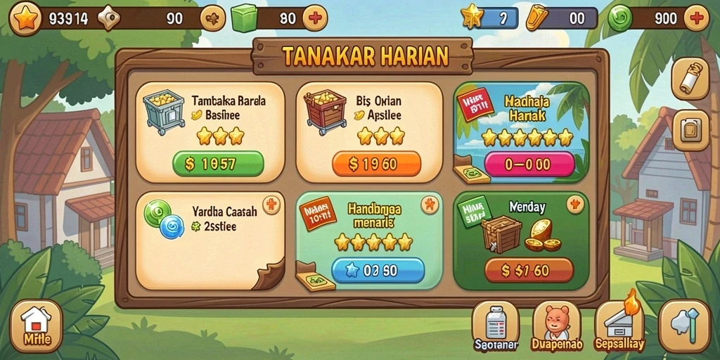 Tampilan menu utama yang menarik dan informatif.